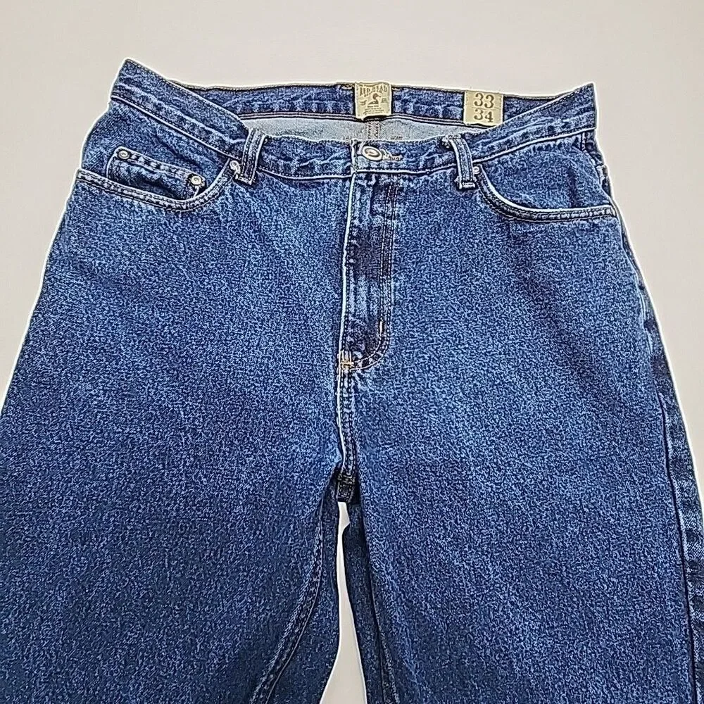Red Head Jeans Men Sz 33 x 34 Dark Wash Denim Blue 100% Cotton Straight Pants